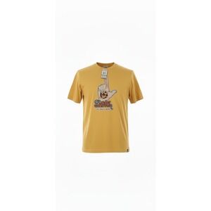 47 LEC Under Achievers Graphic T-Shirt Mustard‎ Yellow Hand Print Top